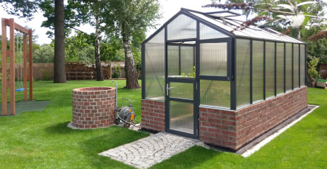 WAMA MauerGewächshaus Mini 100 13.08m² (B 208cm X L 629cm