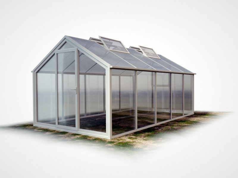 WAMA Gewächshaus Flora 15 14.04m², 6 Fenster (B 267cm X L 526cm