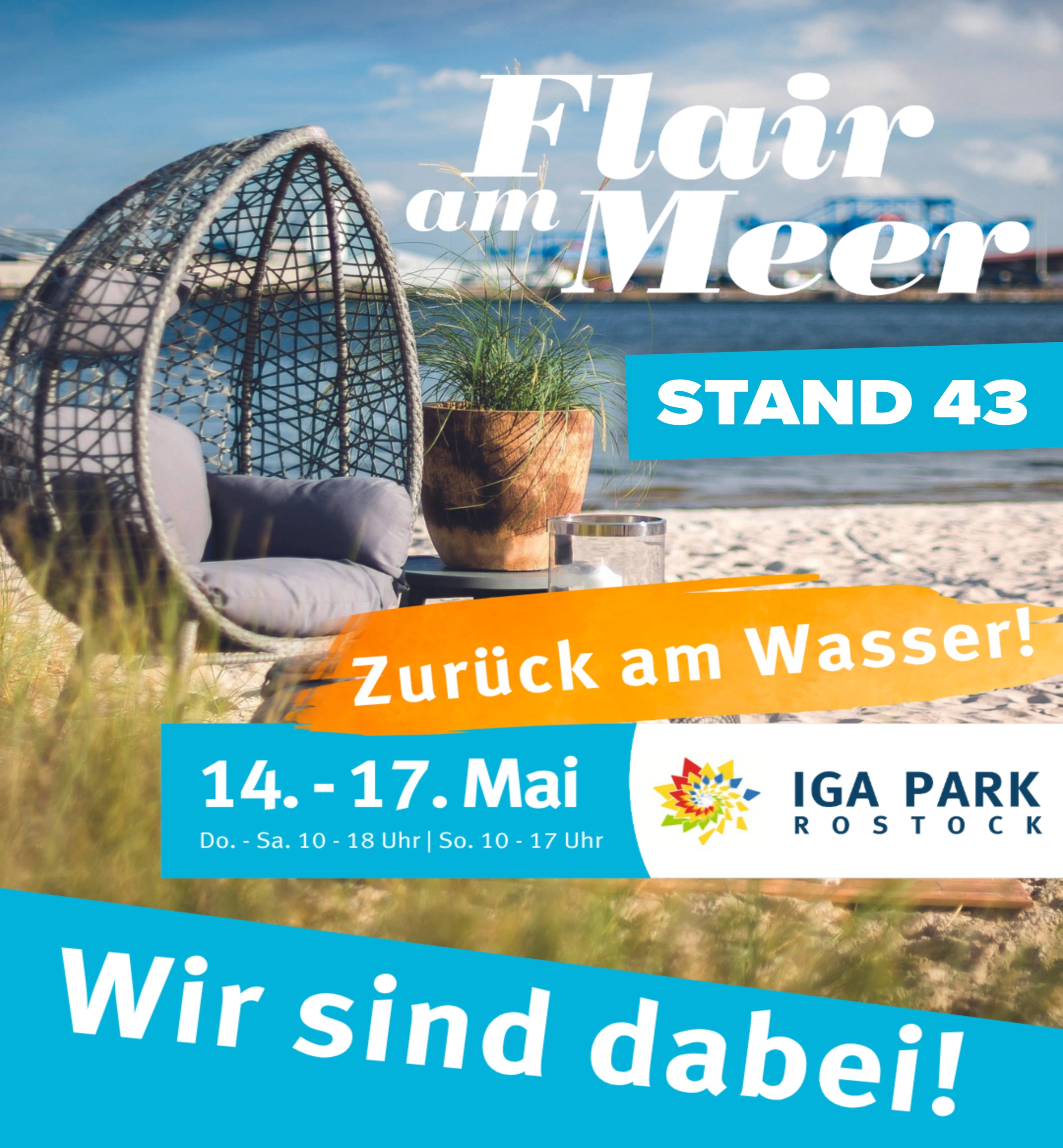 WAMA Gewächshäuser auf der Messe Flair am Meer 2026 im IGA Park Rostock mit Messestand, Ausstellungsstücken und persönlicher Fachberatung vom 14. bis 17. Mai 2026.