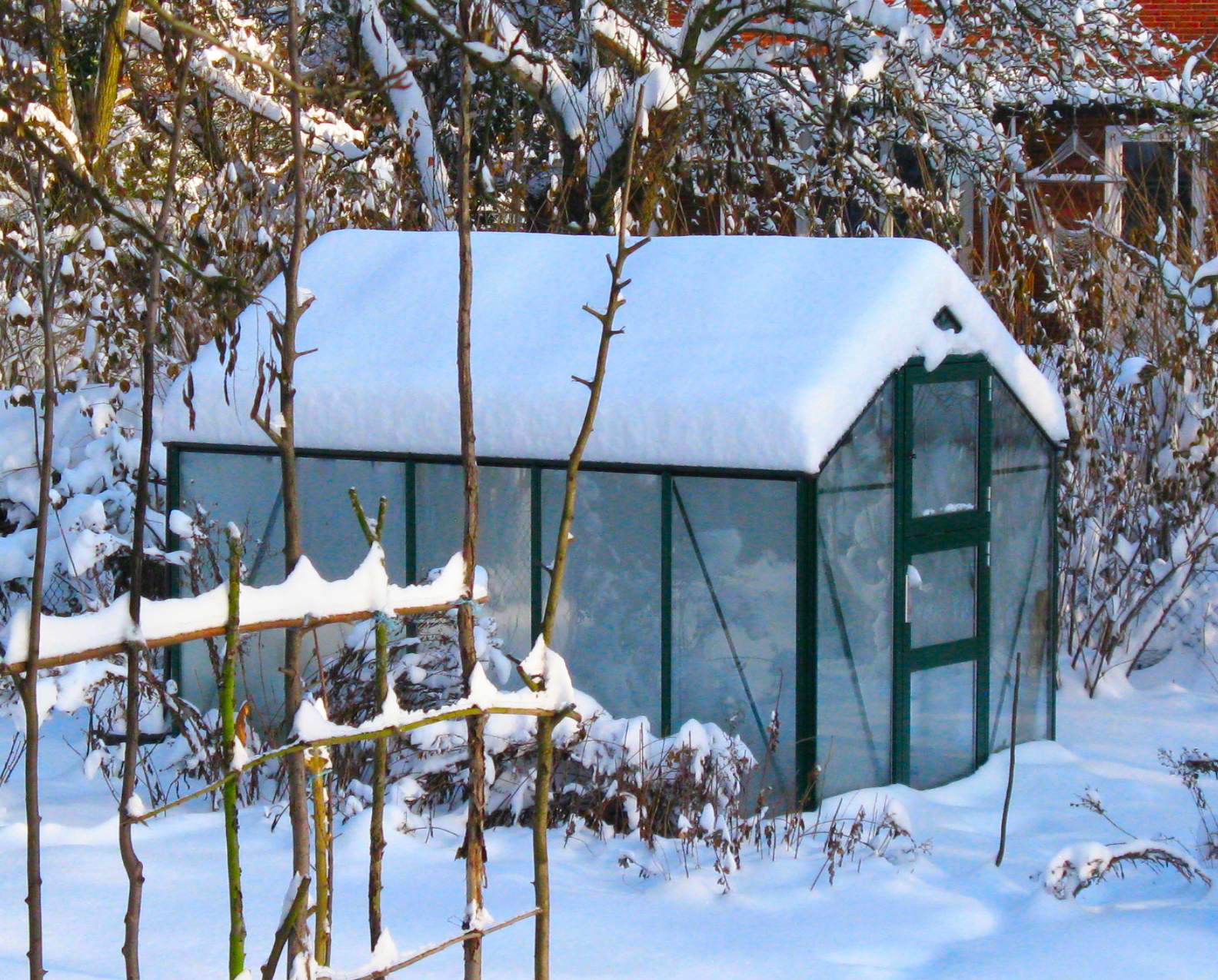 Gewächshaus Mini 50 im Schnee