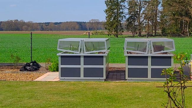 Zwei Hochbeete Modell 150-300-F mit Frühbeetaufsatz Version 24