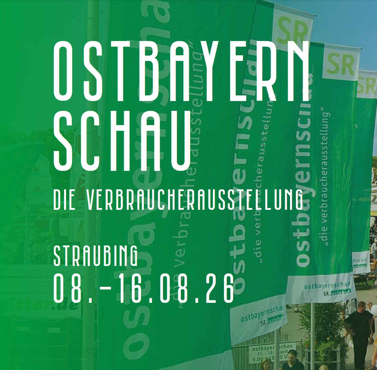 WAMA Gewächshäuser auf der Ostbayernschau 2026 in Straubing mit Messestand, Ausstellungsstücken und persönlicher Fachberatung vom 08. bis 16. August 2026.