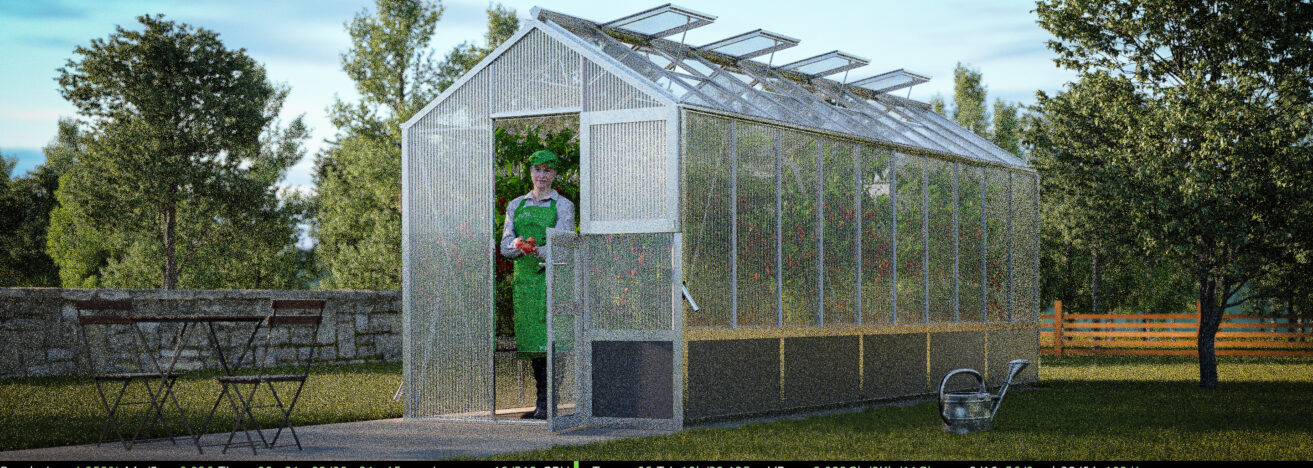 WAMA Gewächshaus Mini 100  Hochbeet umlaufend in Alu