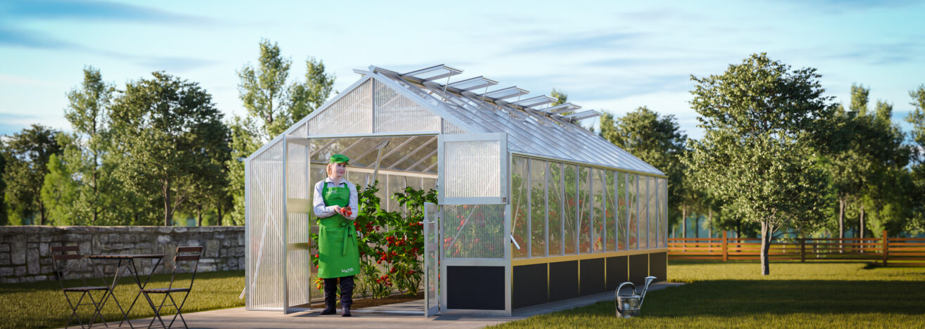 WAMA Gewächshaus Profi 120  Hochbeet umlaufend in Alu