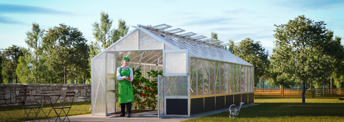 WAMA Gewächshaus Profi 140  Hochbeet umlaufend in Alu