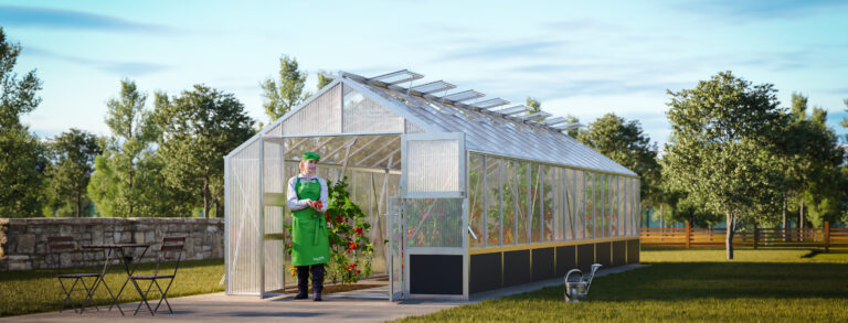 WAMA Gewächshaus Profi 160 Hochbeet umlaufend in Alu