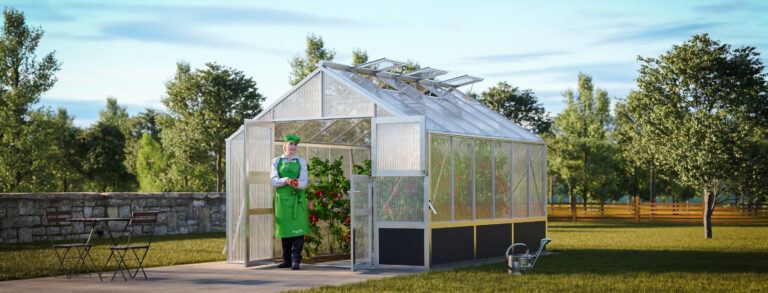 WAMA Gewächshaus Profi 60 Hochbeet umlaufend in Alu