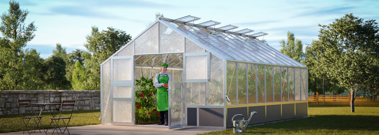WAMA Gewächshaus Profi XL 100  Hochbeet umlaufend in Alu