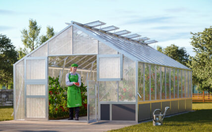 WAMA Gewächshaus Profi XL 120 Hochbeet umlaufend in Alu