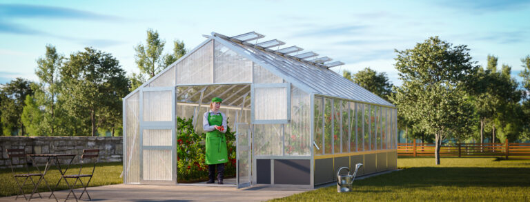 WAMA Gewächshaus Profi XL 120 Hochbeet umlaufend in Alu