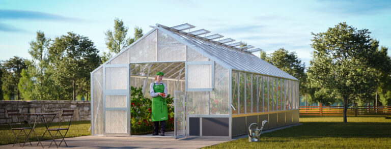 WAMA Gewächshaus Profi XL 140 Hochbeet umlaufend in Alu