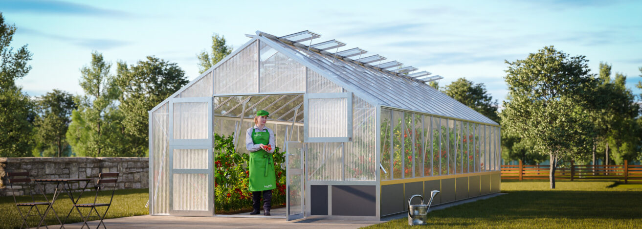 WAMA Gewächshaus Profi XL 160  Hochbeet umlaufend in Alu