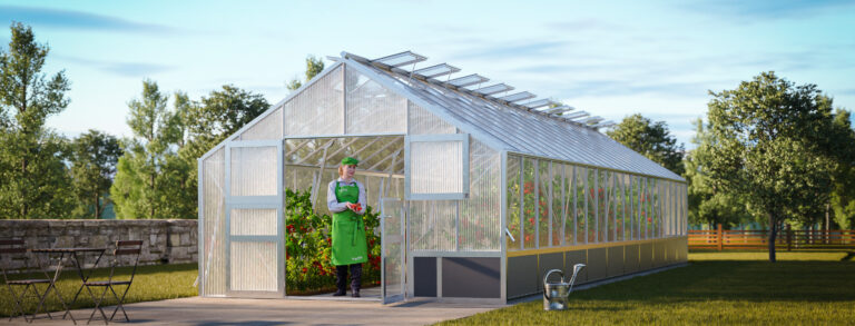 WAMA Gewächshaus Profi XL 200 Hochbeet umlaufend in Alu