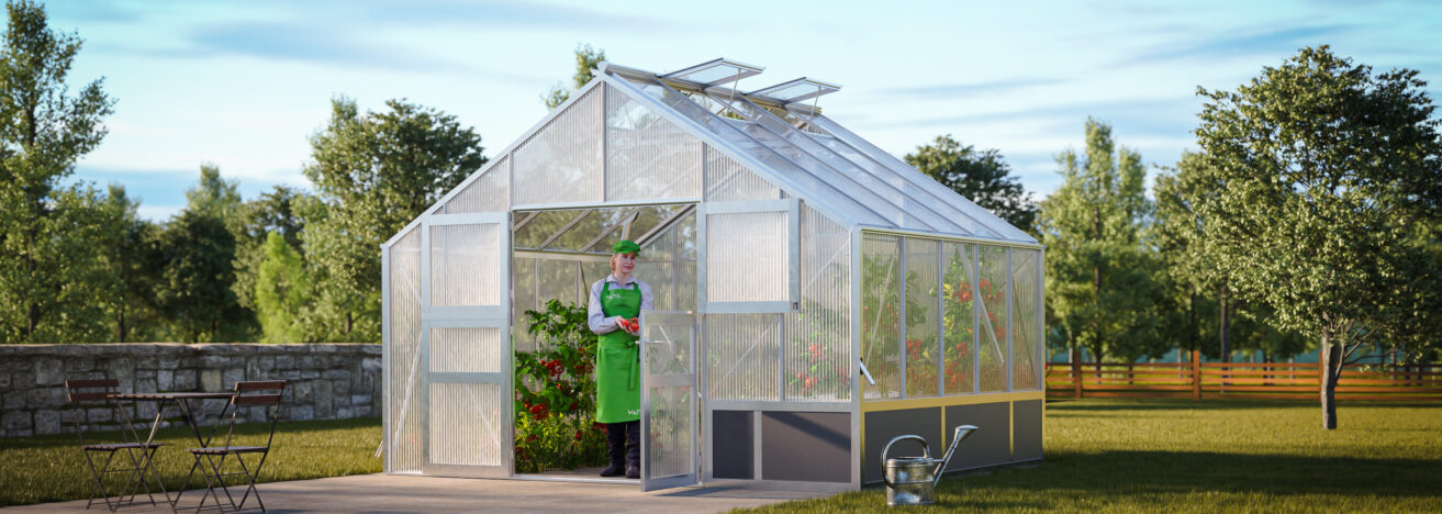WAMA Gewächshaus Profi XL 50  Hochbeet umlaufend in Alu