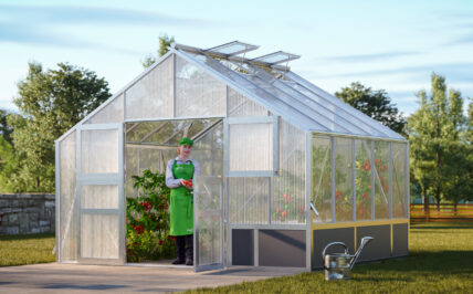 WAMA Gewächshaus Profi XL 50 Hochbeet umlaufend in Alu