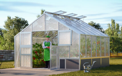 WAMA Gewächshaus Profi XL 60 Hochbeet umlaufend in Alu