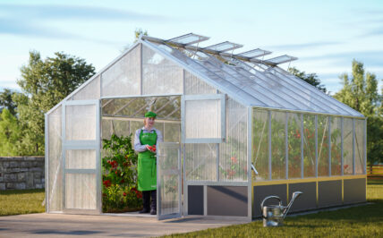 WAMA Gewächshaus Profi XL 80 Hochbeet umlaufend in Alu