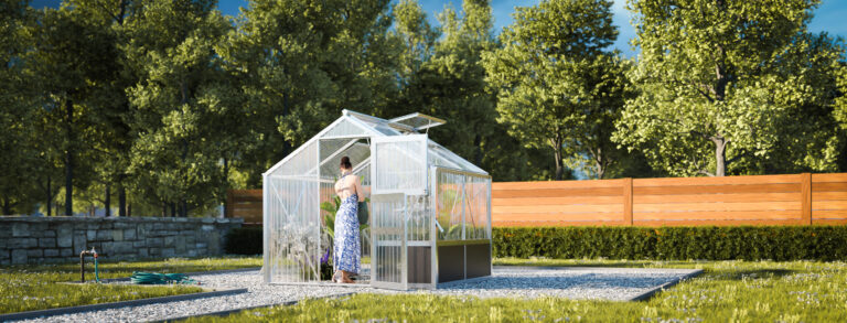 WAMA Gewächshaus Tropic 1.02 Hochbeet umlaufend in Alu