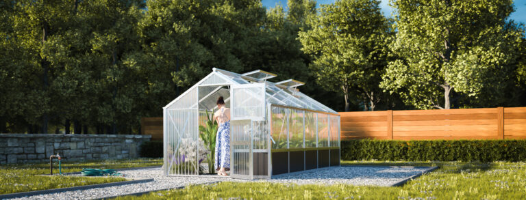 WAMA Gewächshaus Tropic 1.05 Hochbeet umlaufend in Alu
