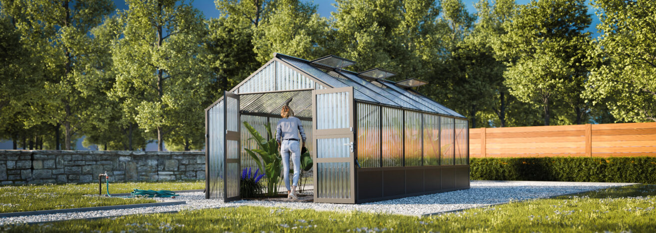 WAMA Gewächshaus Tropic 2.06  Hochbeet umlaufend in anthrazitgrau RAL7016