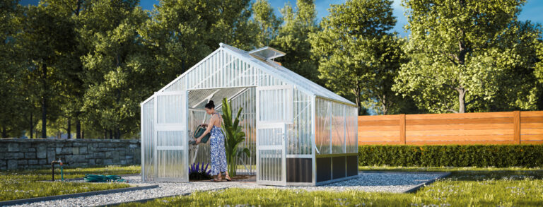 WAMA Gewächshaus Tropic 3.03 Hochbeet umlaufend in Alu