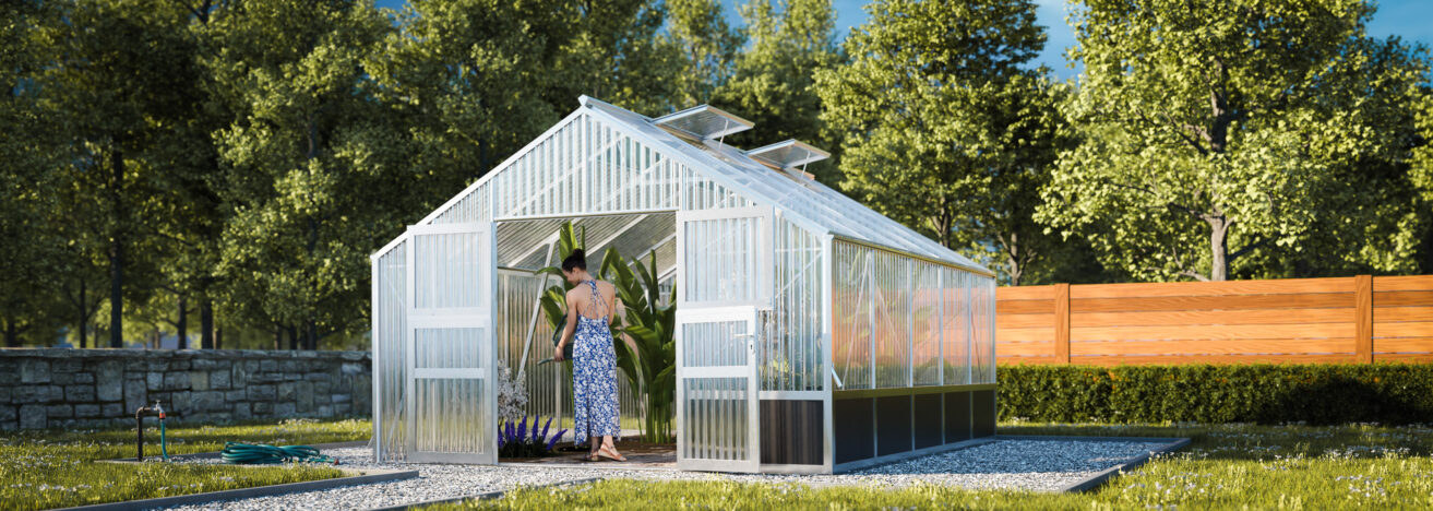 WAMA Gewächshaus Tropic 3.05  Hochbeet umlaufend in Alu