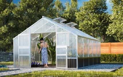 WAMA Gewächshaus Tropic 3.05 Hochbeet umlaufend in Alu