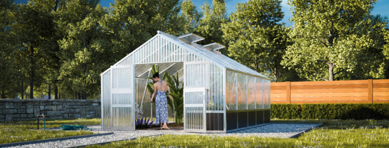 WAMA Gewächshaus Tropic 3.05 Hochbeet umlaufend in Alu