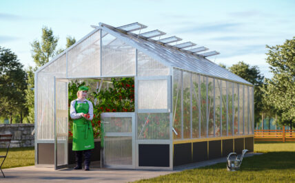 WAMA Gewächshaus Profi 120 Hochbeet umlaufend in Alu
