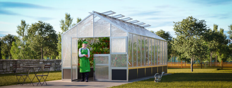 WAMA Gewächshaus Profi 120 Hochbeet umlaufend in Alu