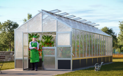 WAMA Gewächshaus Profi 160 Hochbeet umlaufend in Alu