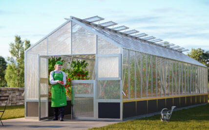 WAMA Gewächshaus Profi 240 Hochbeet umlaufend in Alu