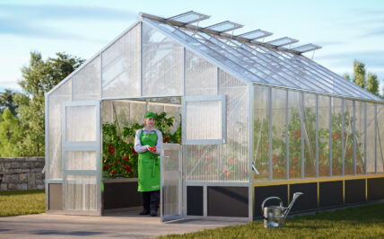 WAMA Gewächshaus Profi XL 100 Hochbeet umlaufend in Alu