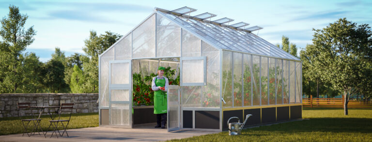 WAMA Gewächshaus Profi XL 100 Hochbeet umlaufend in Alu