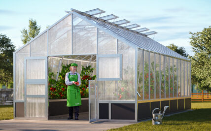 WAMA Gewächshaus Profi XL 120 Hochbeet umlaufend in Alu