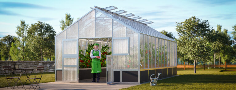 WAMA Gewächshaus Profi XL 120 Hochbeet umlaufend in Alu
