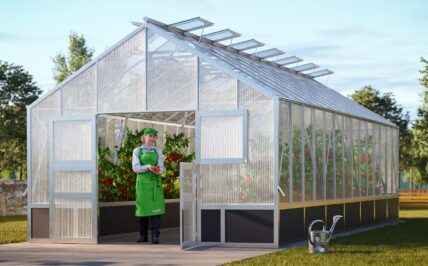 WAMA Gewächshaus Profi XL 140 Hochbeet umlaufend in Alu