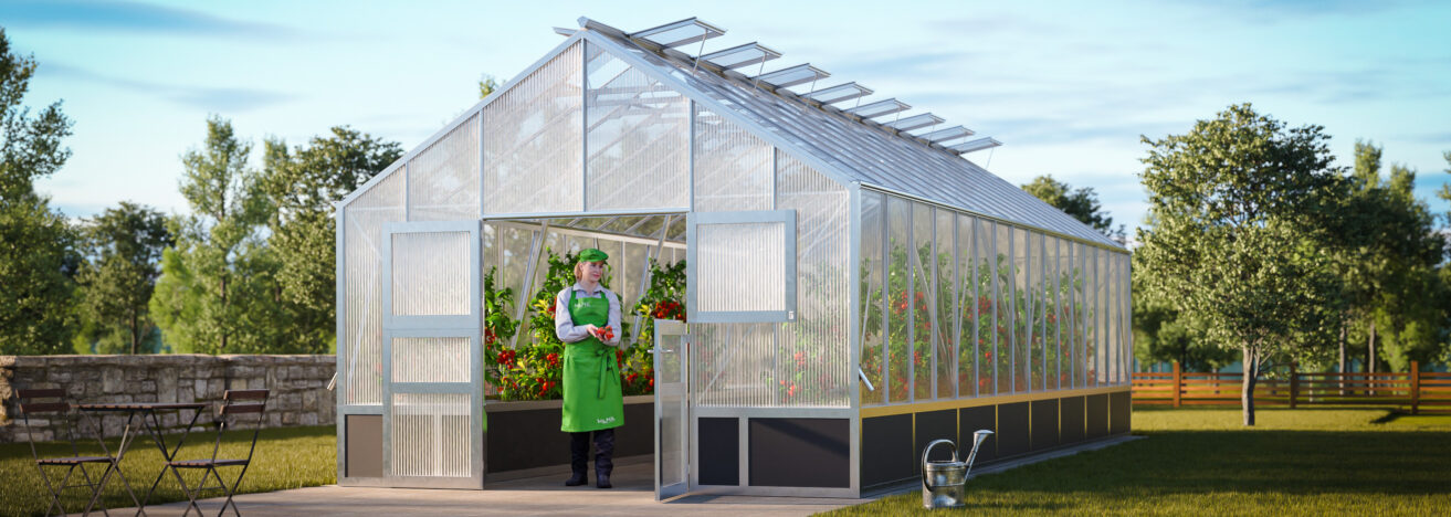 WAMA Gewächshaus Profi XL 160  Hochbeet umlaufend in Alu