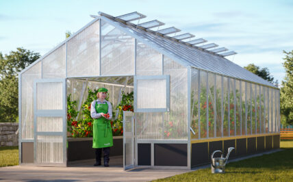 WAMA Gewächshaus Profi XL 160 Hochbeet umlaufend in Alu