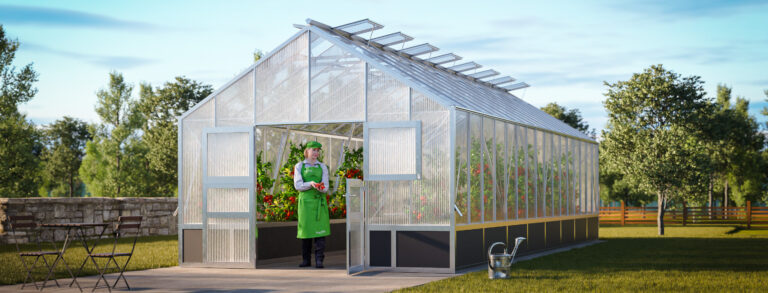 WAMA Gewächshaus Profi XL 160 Hochbeet umlaufend in Alu