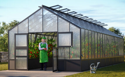 WAMA Gewächshaus Profi XL 200 Hochbeet umlaufend in anthrazitgrau RAL7016