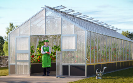 WAMA Gewächshaus Profi XL 240 Hochbeet umlaufend in Alu