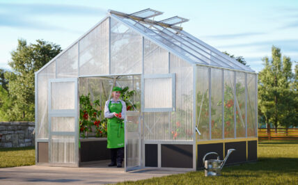 WAMA Gewächshaus Profi XL 50 Hochbeet umlaufend in Alu
