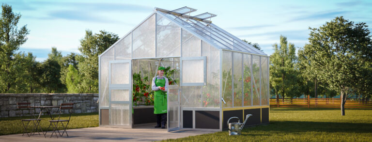 WAMA Gewächshaus Profi XL 50 Hochbeet umlaufend in Alu