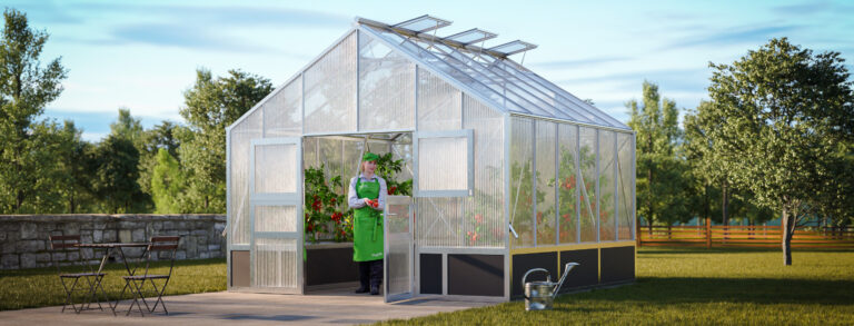 WAMA Gewächshaus Profi XL 60 Hochbeet umlaufend in Alu