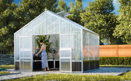 WAMA Gewächshaus Tropic 3.03 Hochbeet umlaufend in Alu