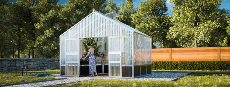 WAMA Gewächshaus Tropic 3.03 Hochbeet umlaufend in Alu