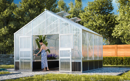 WAMA Gewächshaus Tropic 3.04 Hochbeet umlaufend in Alu