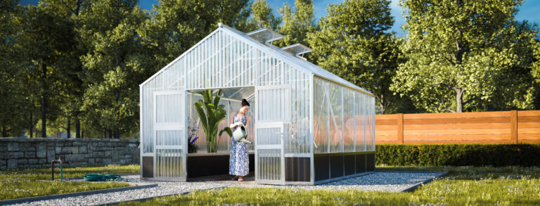 WAMA Gewächshaus Tropic 3.05 Hochbeet umlaufend in Alu