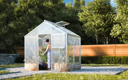 WAMA Gewächshaus Tropic 1.02 Mauer in Alu